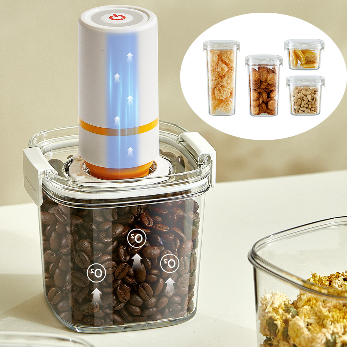 Meal Prep Jar - Vacuum Sealed Tank Coffee Beans Vacuum