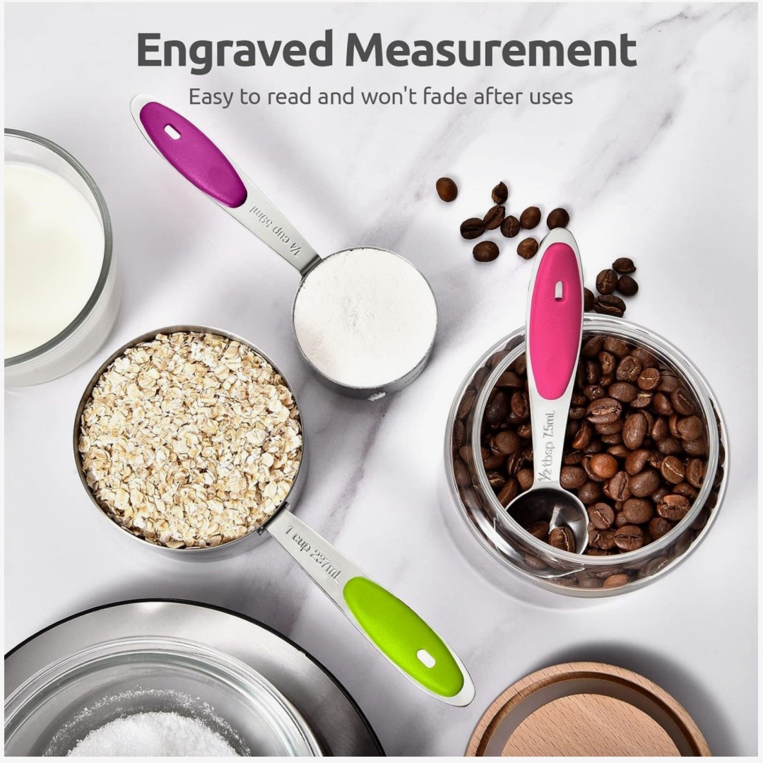 Meal Prep Kits - Stainless Steel Measuring Cups & Spoons
