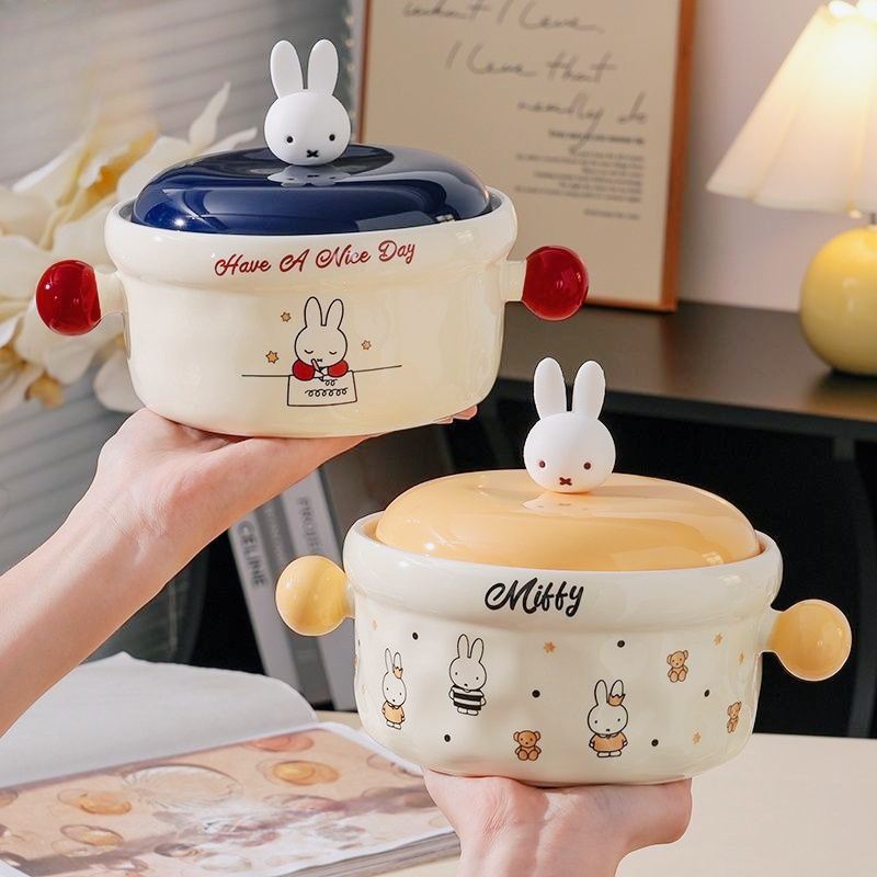 Meal Prep Microwave - Miffy Cute Cartoon Ceramic Noodle Bowl