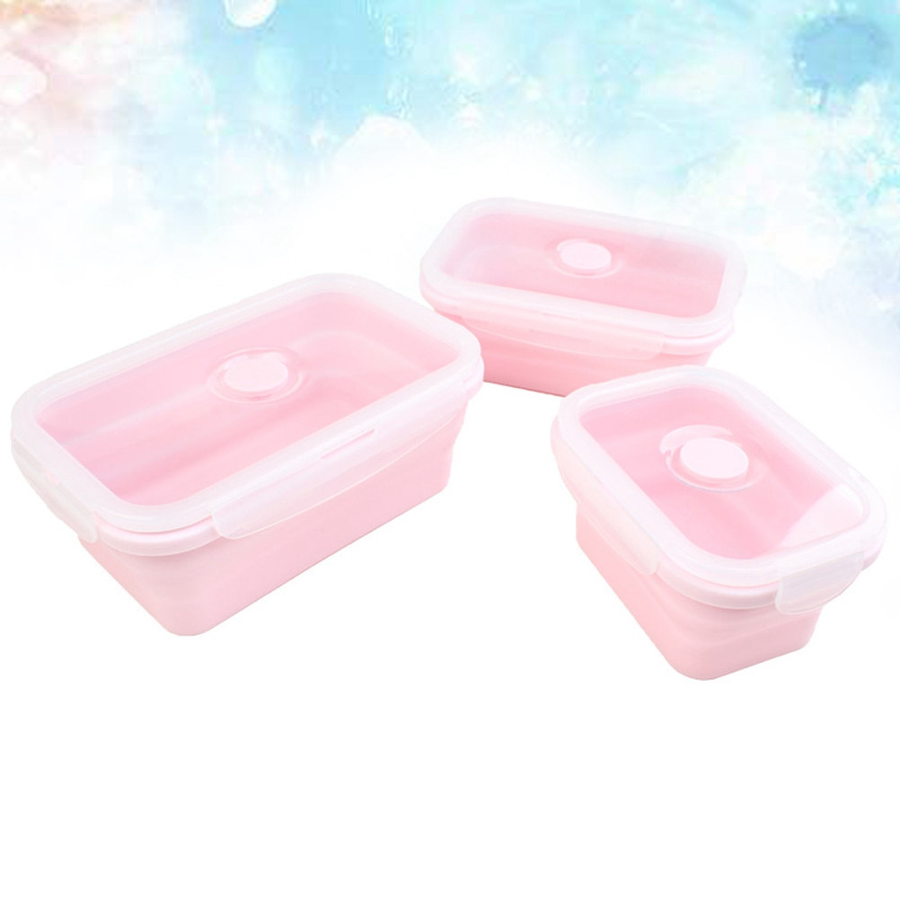 Meal Prep Healthy Lunch - 3Pcs Foldable Silicone Lunch Box Set