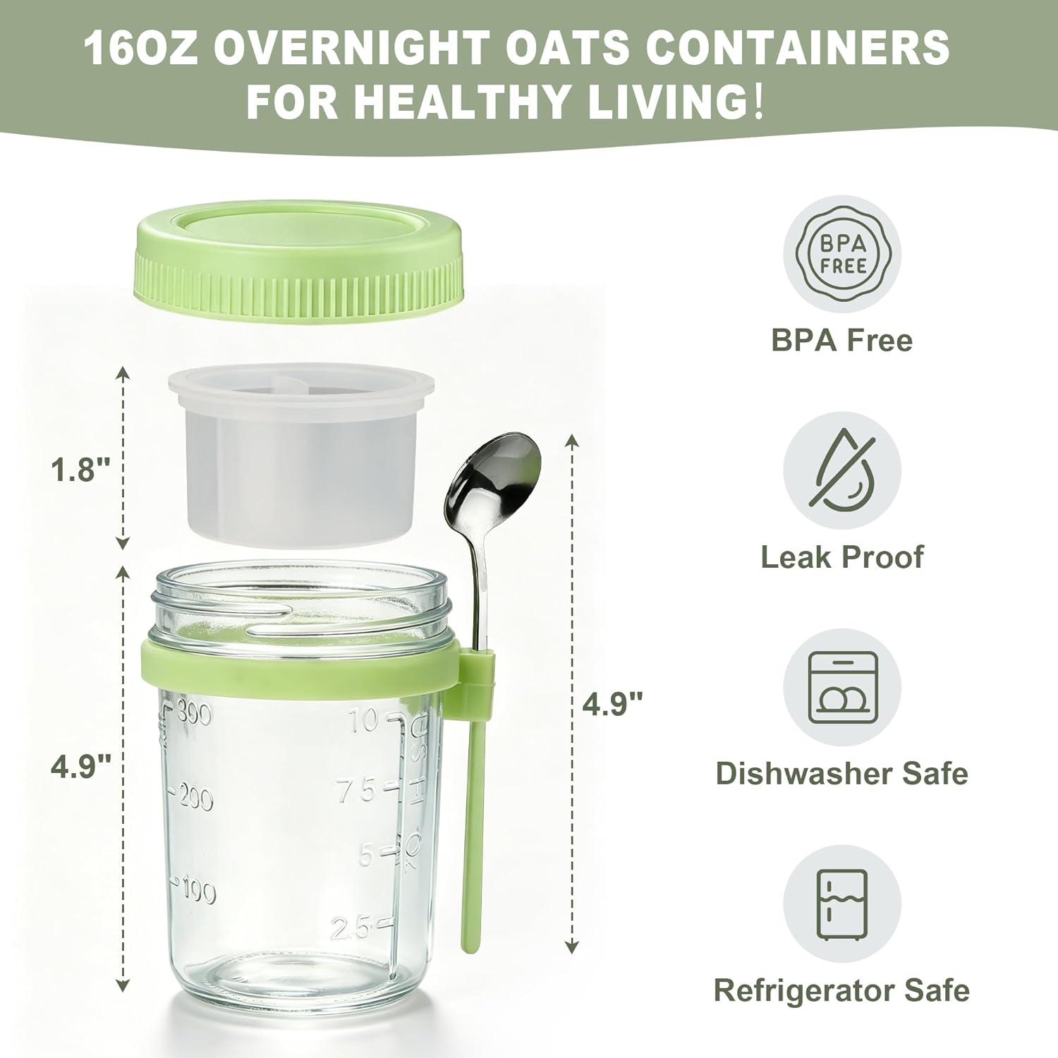 4Pcs Overnight Oats Containers - đánh giá và giá Meal Prep Jar
