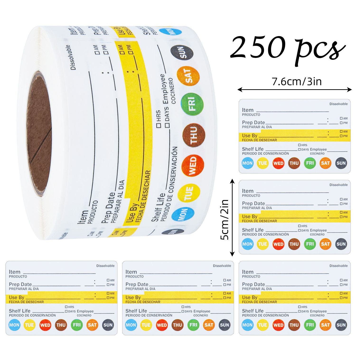 250Pcs/Roll Food Date Labels W - đánh giá và giá Meal Prep Jar