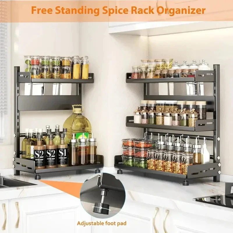 3 Tier Adjustable Metal Spice  - đánh giá và giá Spice Jar Labels