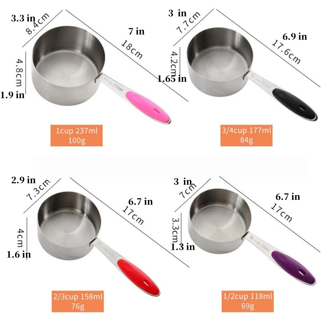 Stainless Steel Measuring Cups - đánh giá và giá Meal Prep Kits