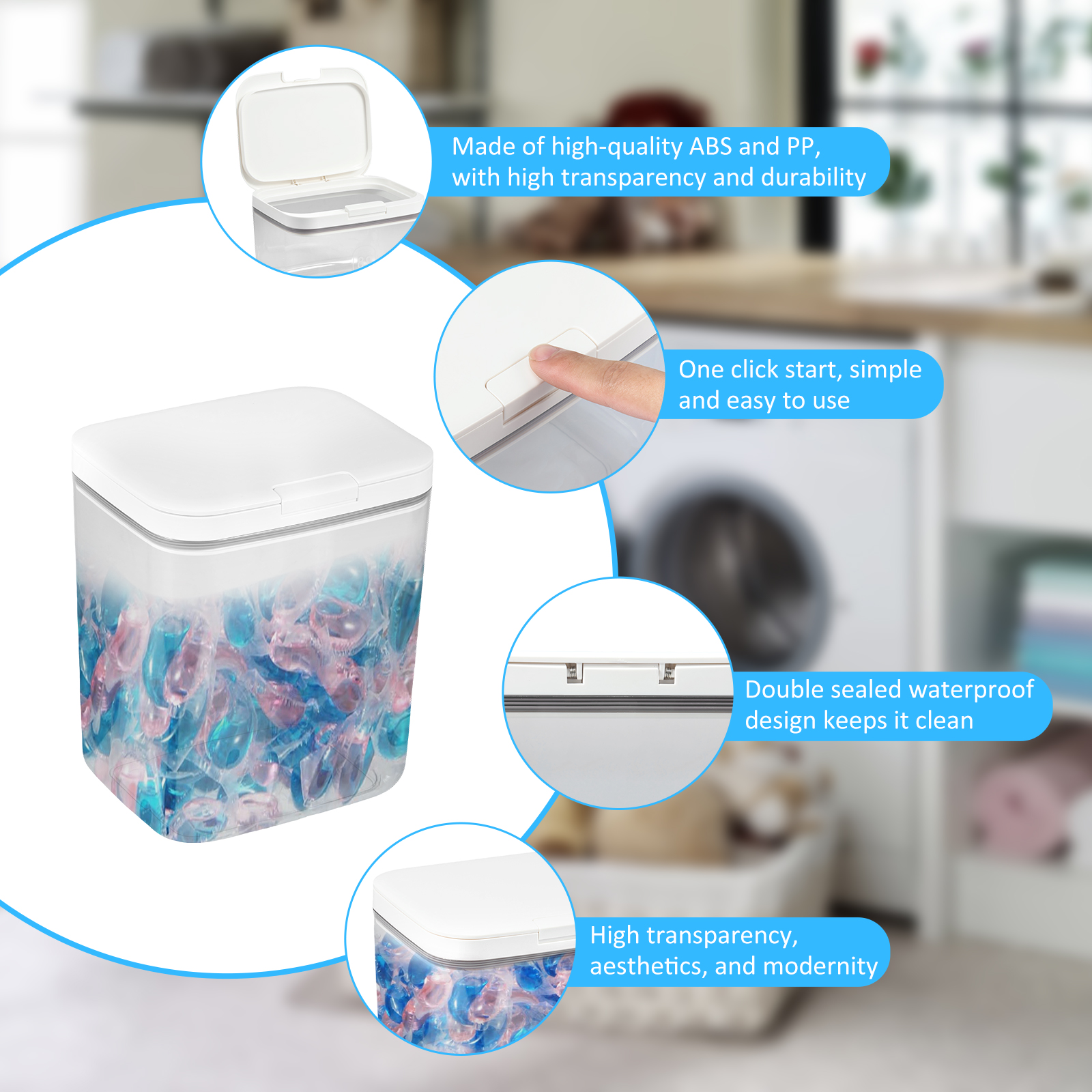 Laundry Pods Container 2.8L/4. - đánh giá và giá Meal Prep Jar