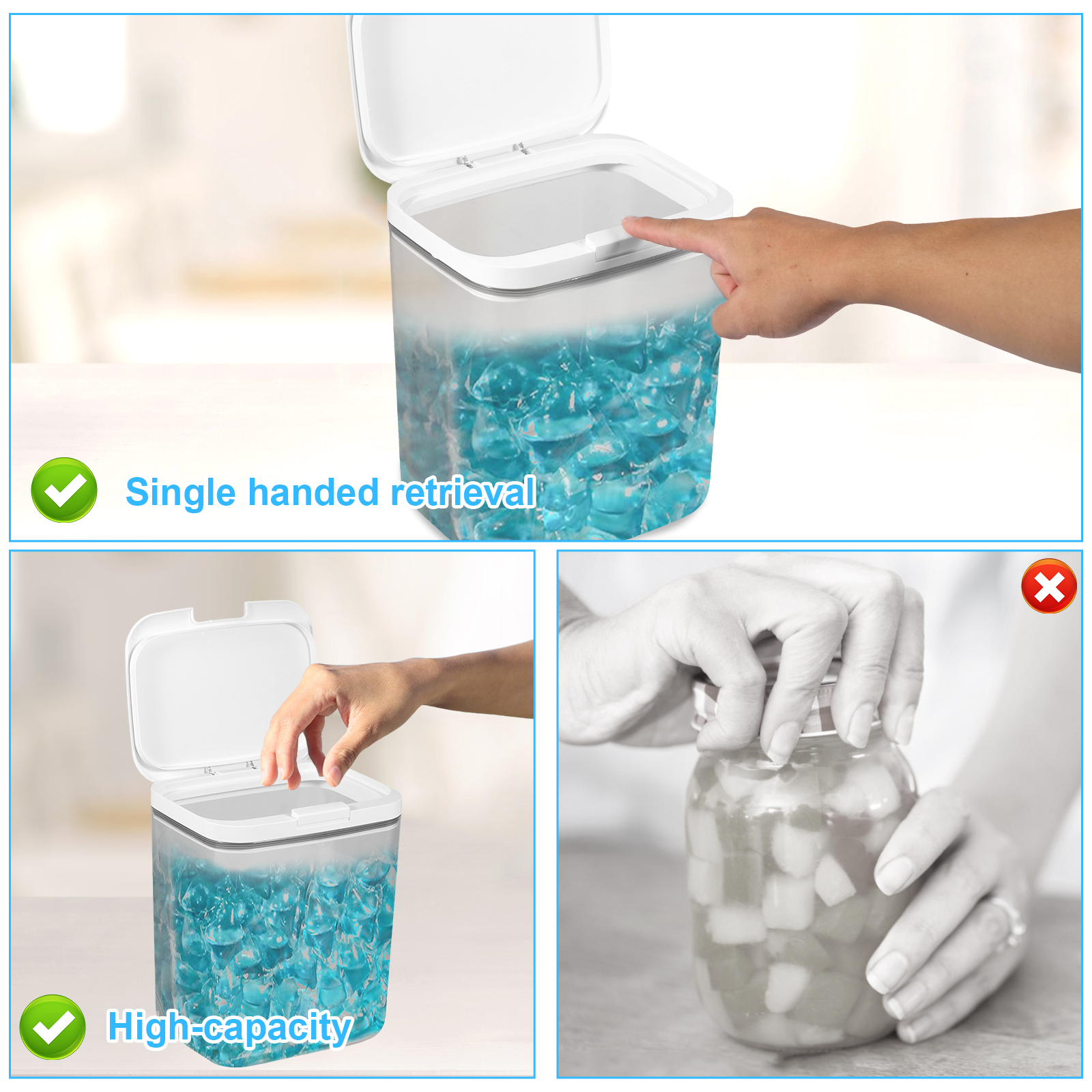 Laundry Pods Container 2.8L/4. - đánh giá và giá Meal Prep Jar