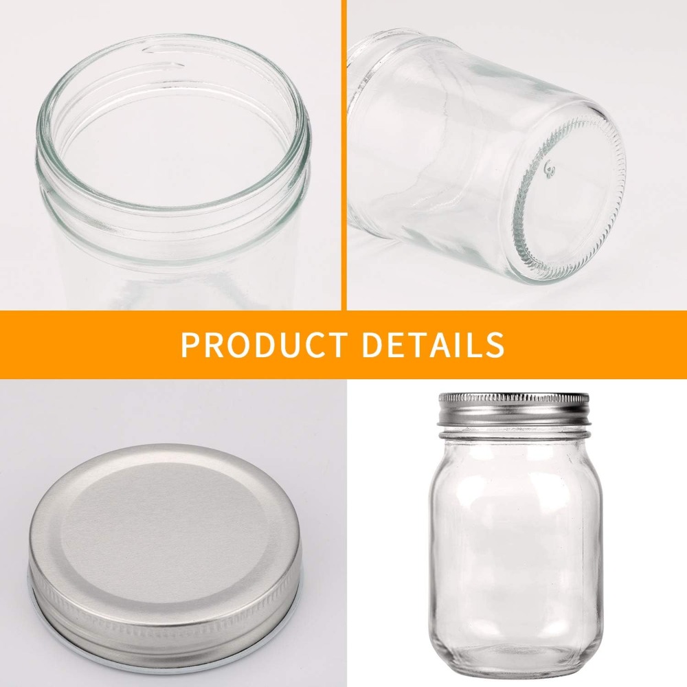 16 Pack 16oz Glass Mason Jars  - đánh giá và giá Meal Prep Jar