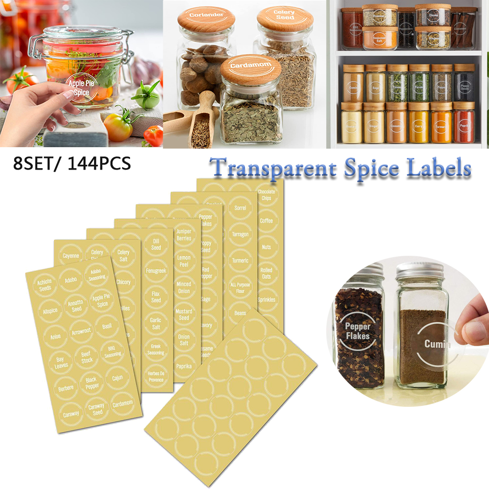 144 Pcs/set Transparent Spice  - đánh giá và giá Spice Jar Labels