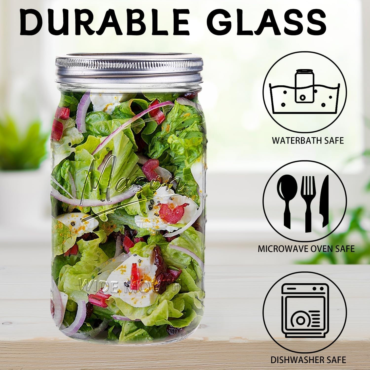 Jars 32 oz,12 Pack Quart Wide  - đánh giá và giá Meal Prep Jar