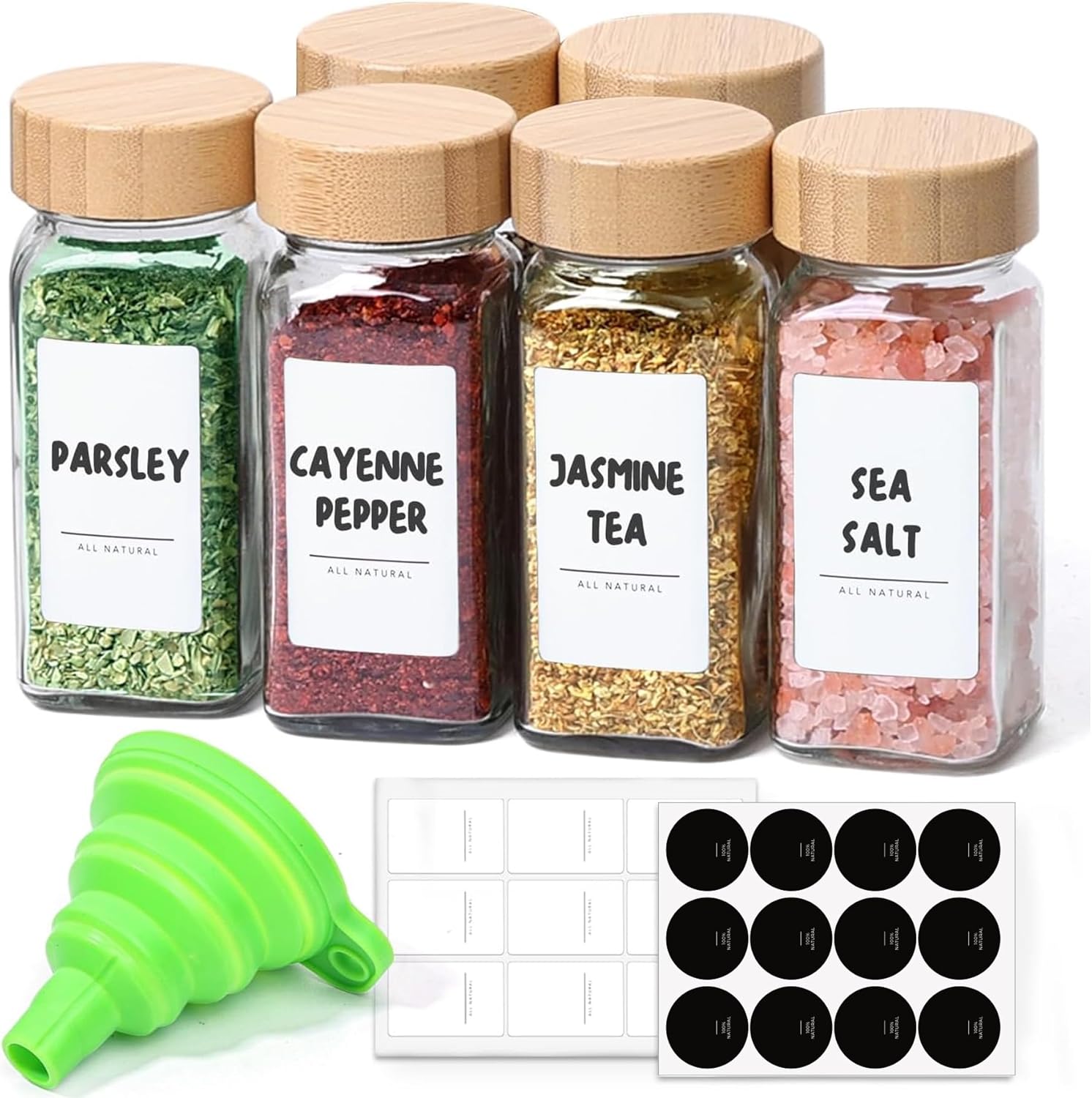 ComSaf 4 oz 6Pcs Glass Spice J - đánh giá và giá Spice Jar Labels