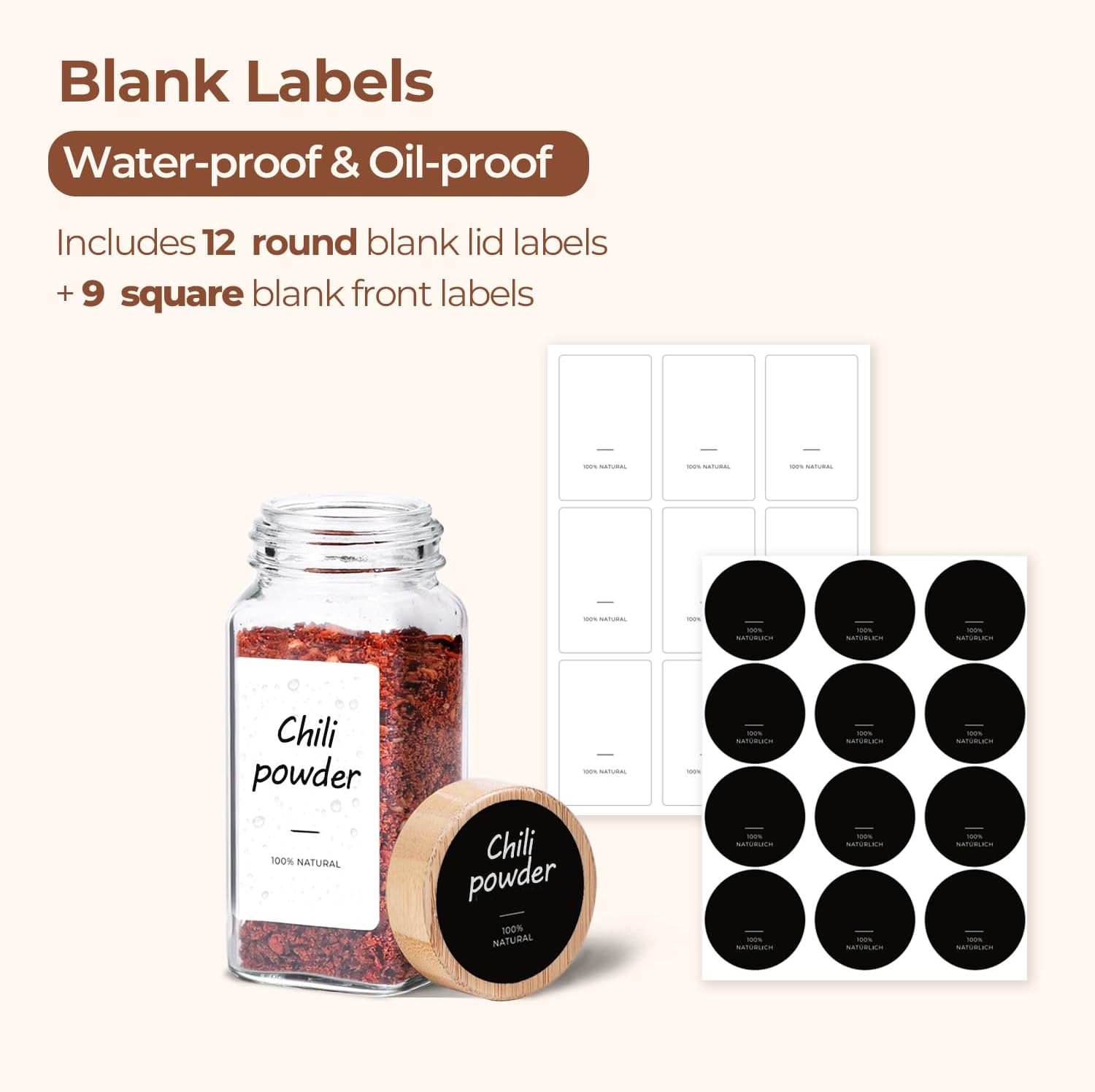ComSaf 4 oz 6Pcs Glass Spice J - đánh giá và giá Spice Jar Labels