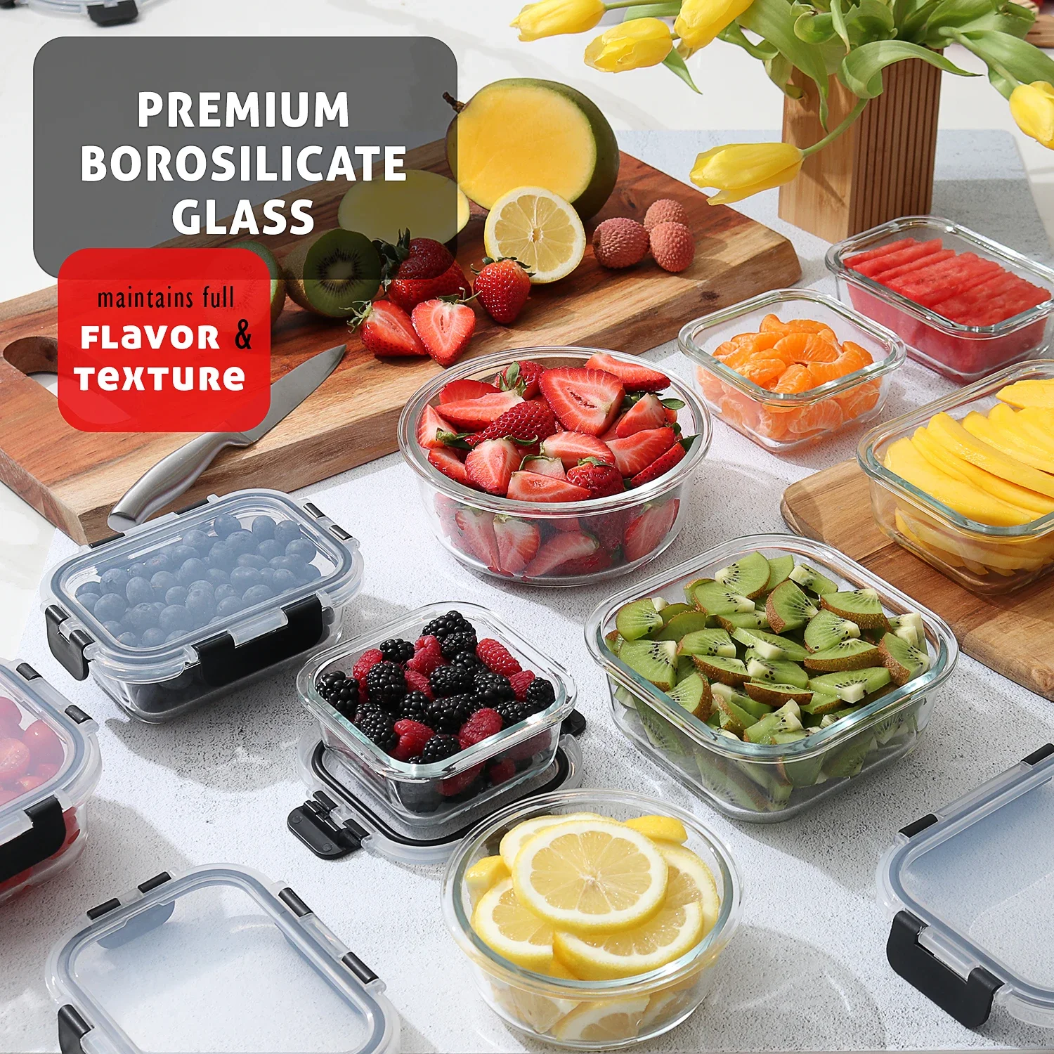 Glass Food Storage Containers  - đánh giá và giá Meal Prep Microwave