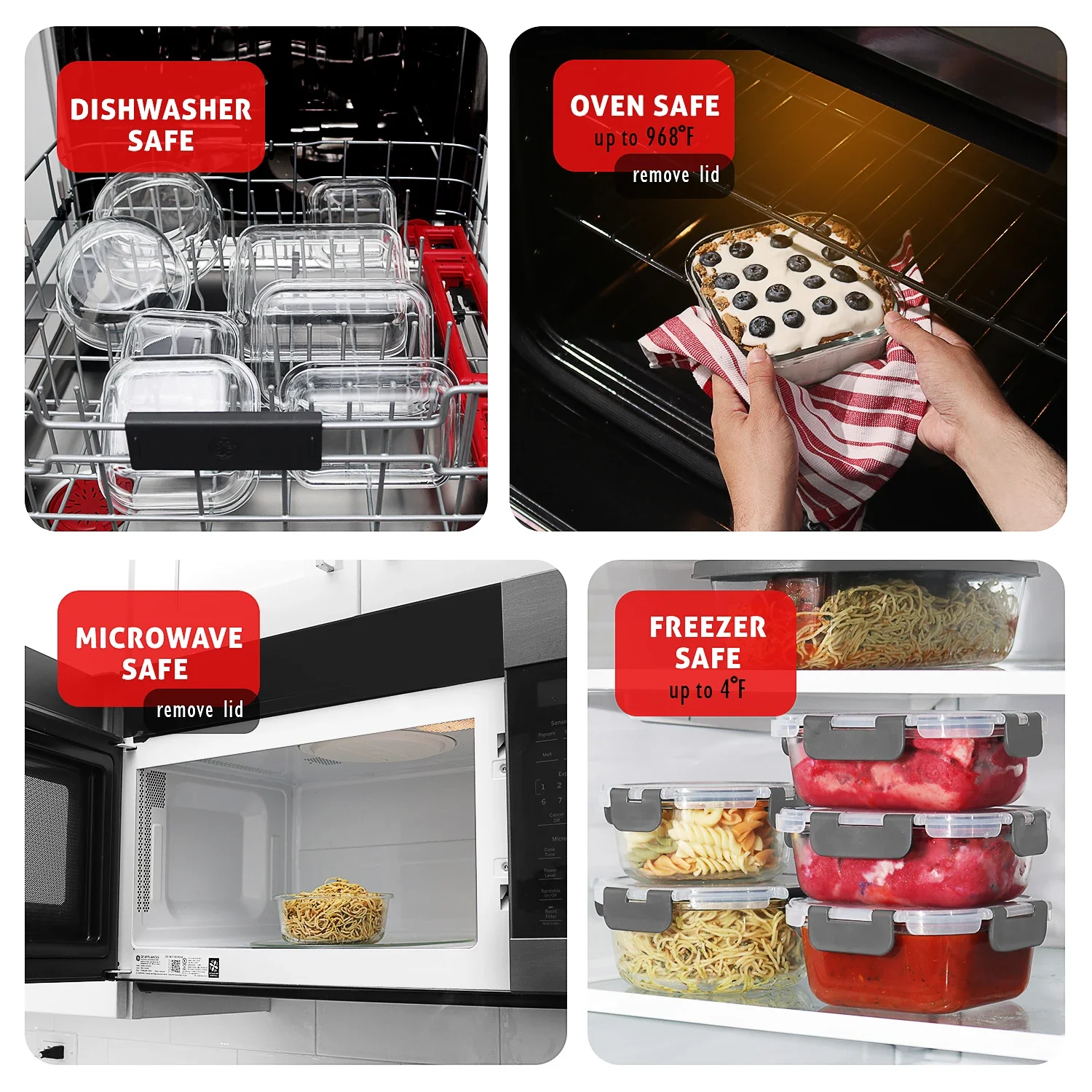 Glass Food Storage Containers  - đánh giá và giá Meal Prep Microwave