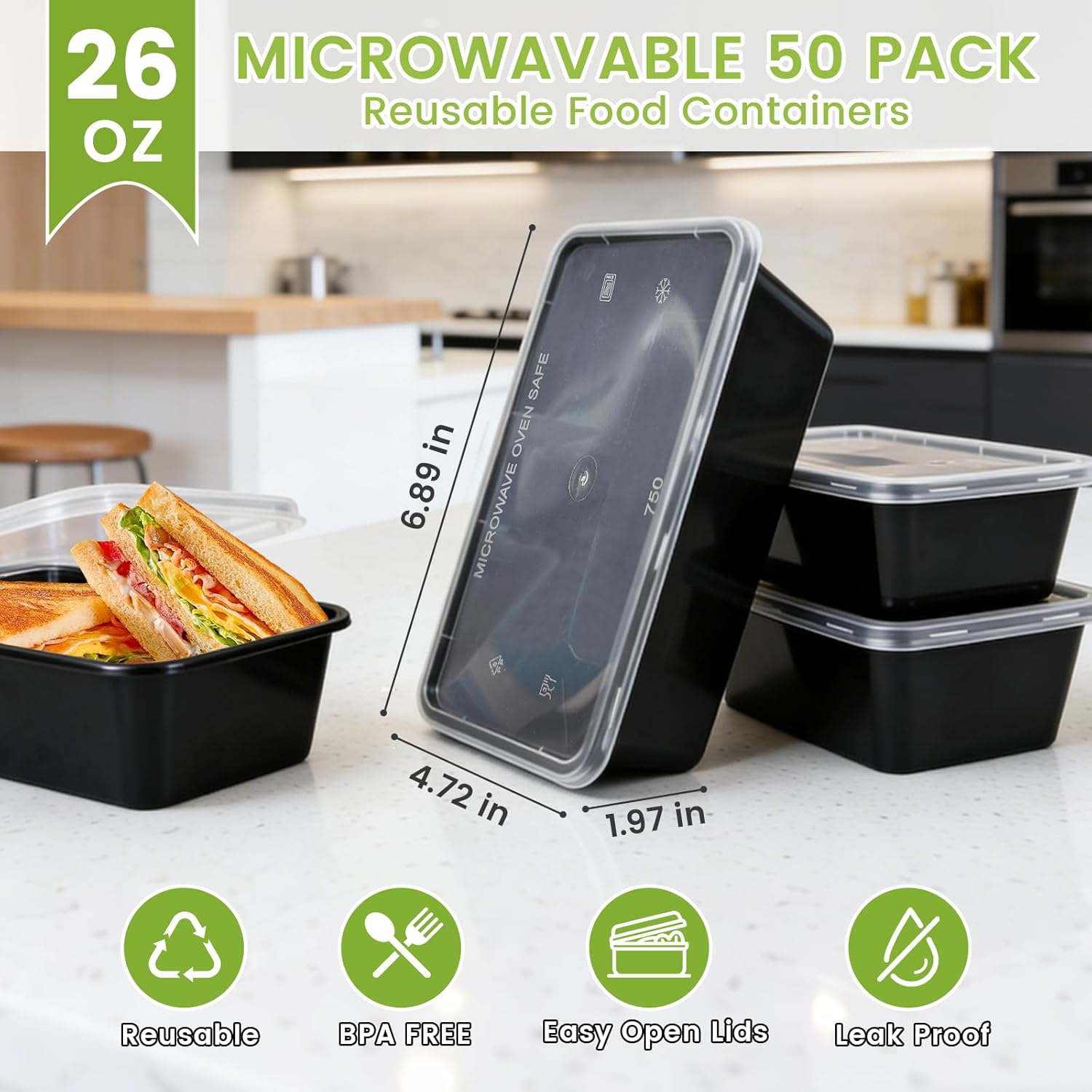 50-Pack Meal Prep Containers,  - đánh giá và giá Meal Prep Healthy Lunch