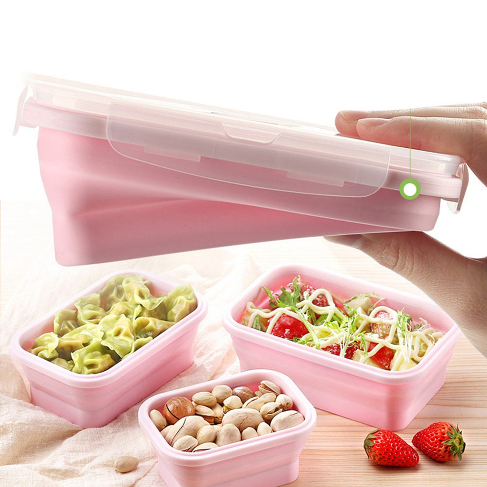 3Pcs Foldable Silicone Lunch B - đánh giá và giá Meal Prep Healthy Lunch