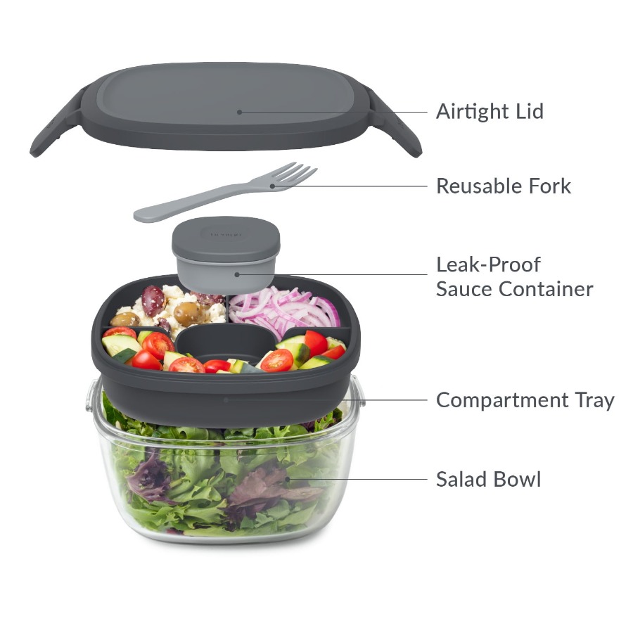 Versatile 5-Compartment Salad  - đánh giá và giá Meal Prep Healthy Lunch