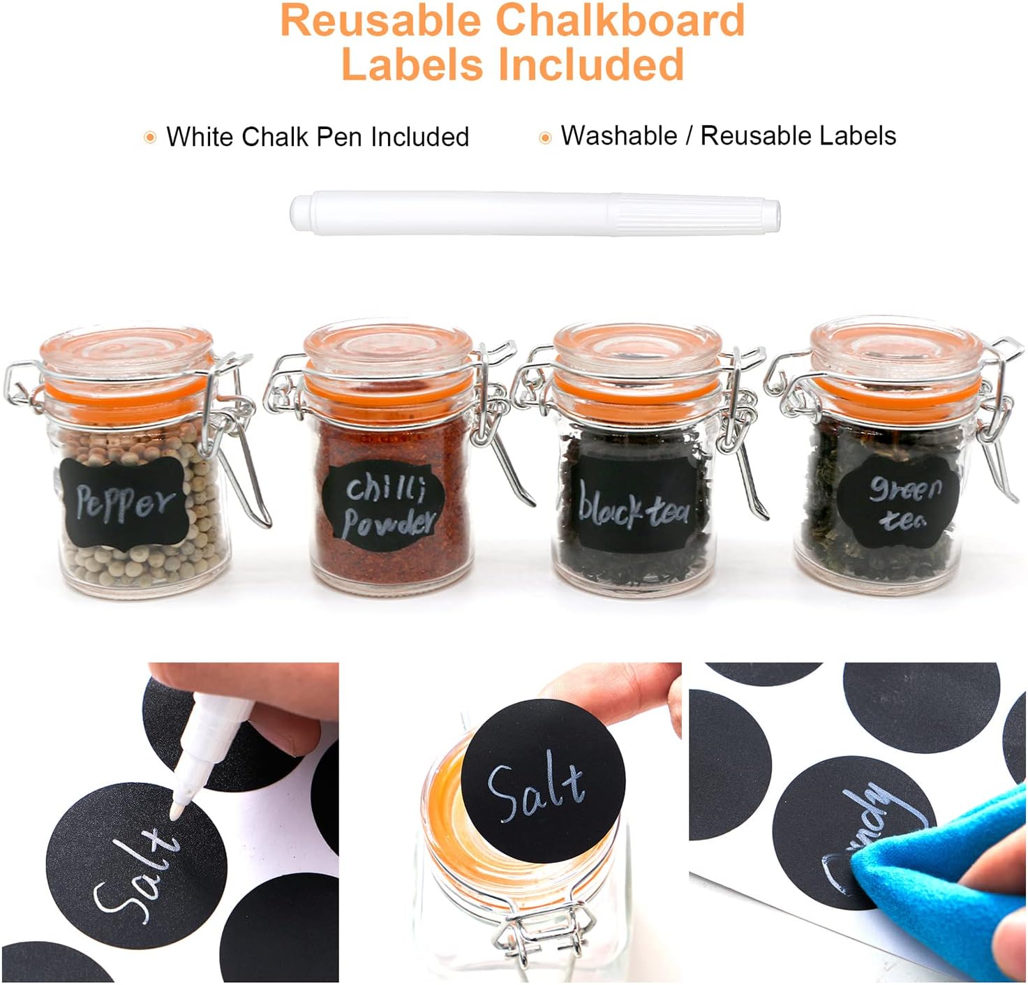 1.7 oz Mini Glass Spice Jars w - đánh giá và giá Spice Jar Labels